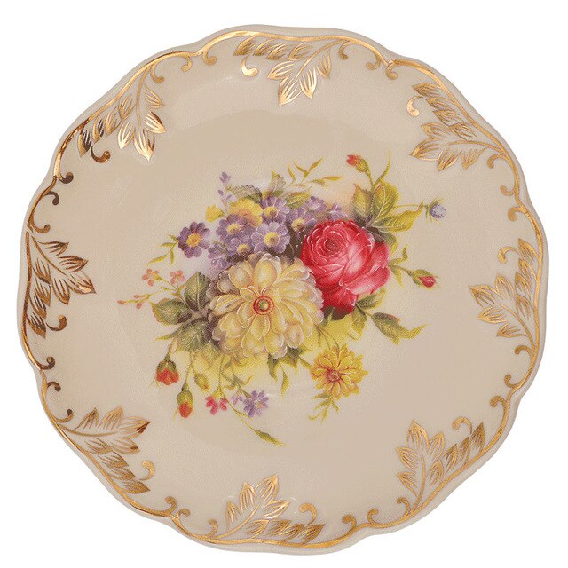 Traditionell kinesisk stil keramiska mattallrikar porslin fat fat tallrik sushi tallrik ris noddle servis: Blomma havet tallrik