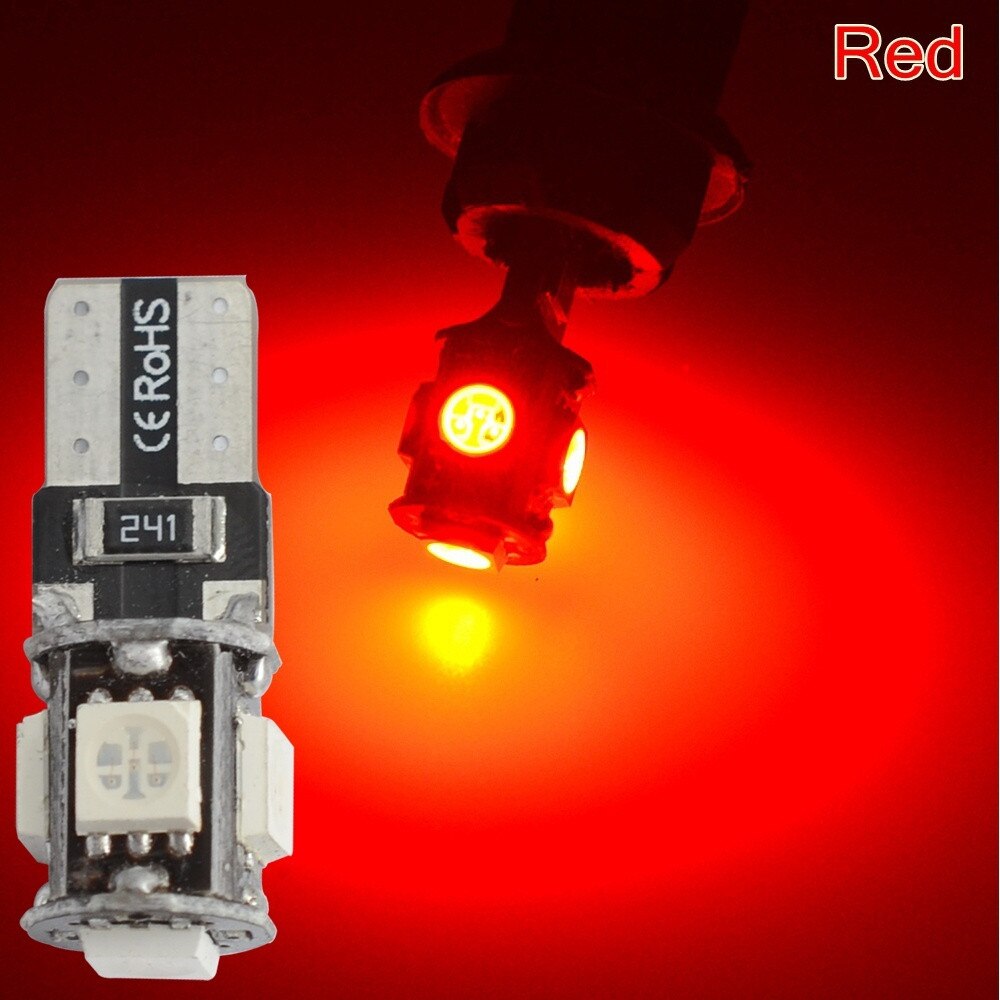Canbus-luz Led para coche, luz blanca, azul, roja, amarilla, verde, T10 5smd 5050, accesorios de decoración para coche