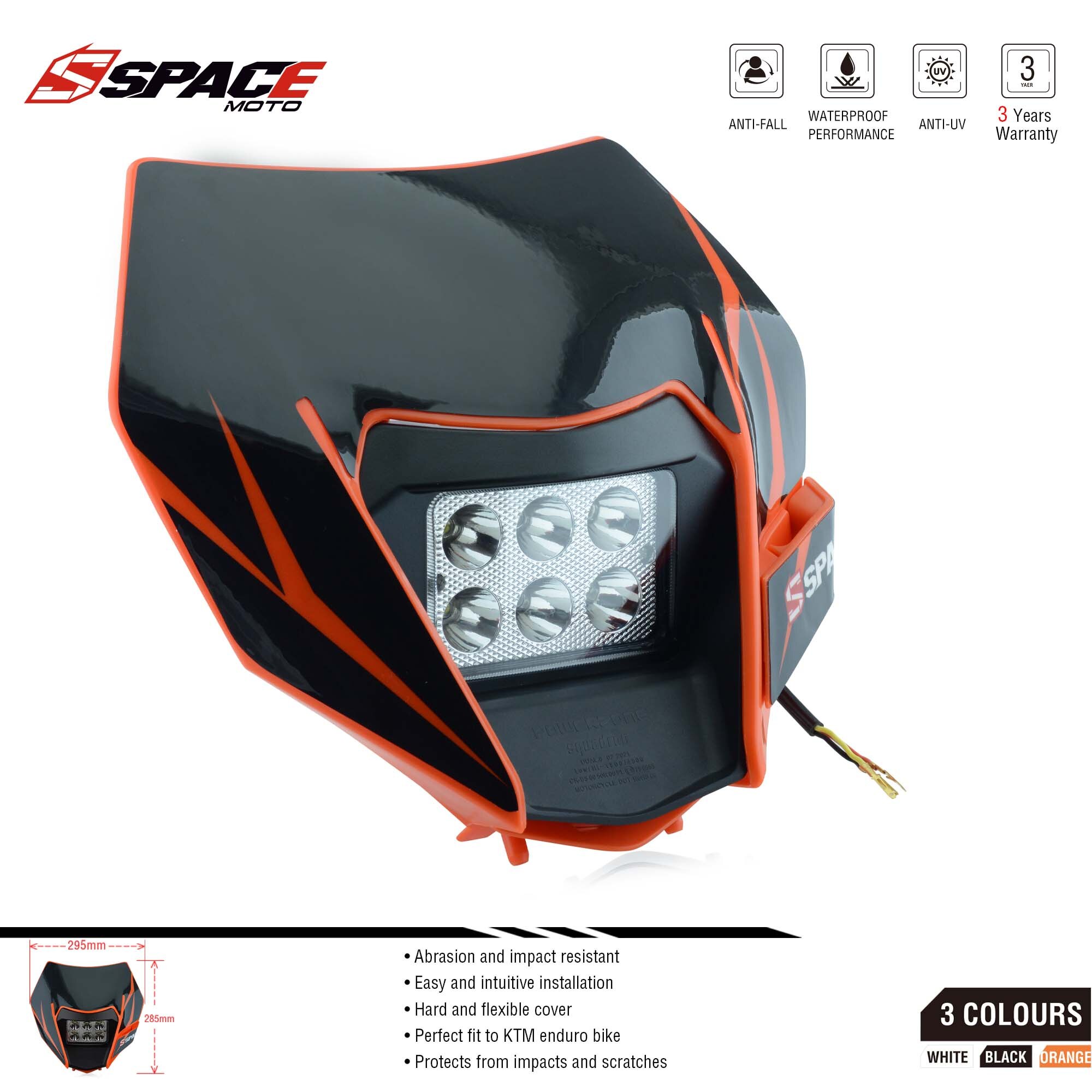 Motorrad LED Scheinwerfer Vorne Lampe Maske Beleuchtung Scheinwerfer Für KTM SXF EXC XCF XCW SMR 125 250 350 450 500 530 sechs Schild MX Enduro