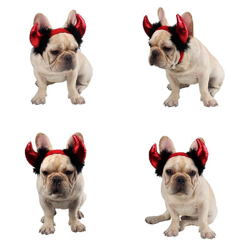 Halloween Pet Hair Band Devil Horn Pet Supplies Dog Cat Hair Band Horn Cap Little Vampire Horn Cap