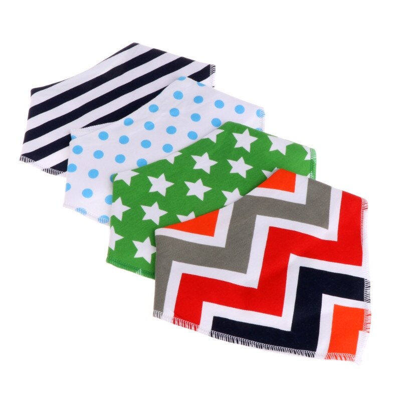4 stuks baby unisex speeksel handdoek met kwijl driehoek bandana slabbetjes: Rood