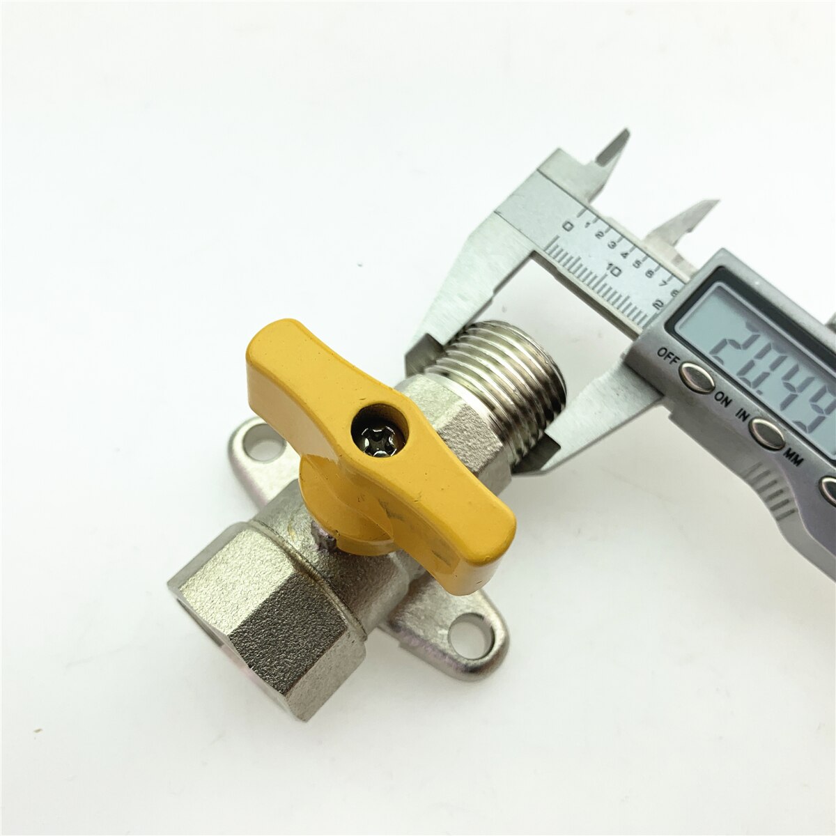 All Copper Inner And Outer Ribbon Fixed Seat Ball Valve Double Outer Wire Yellow Handle Outer Thread Straight Gas Valve