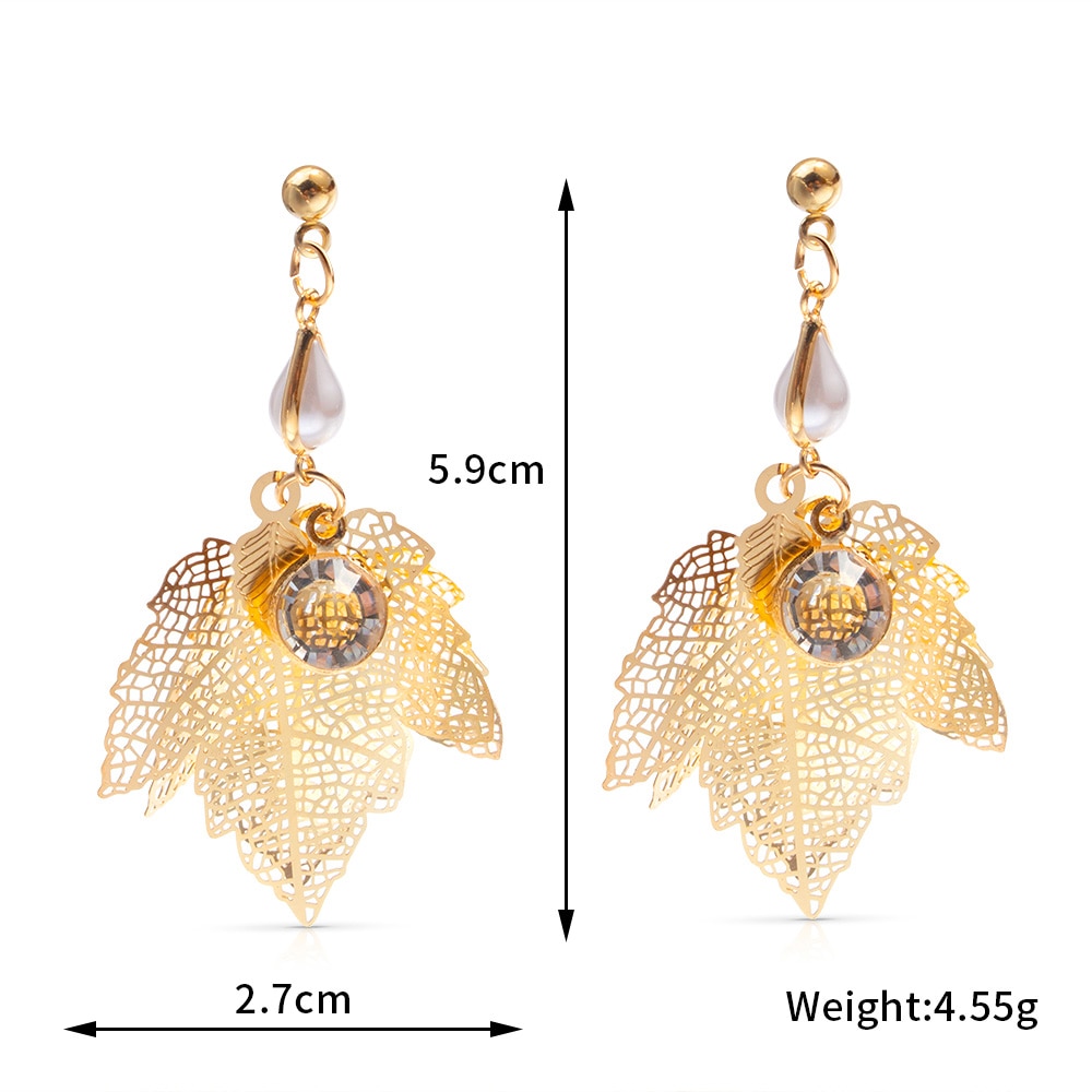 WYBU Summer Style Hollow Out Leaves Earrings Star Pearl Earing Women Jewel Alli Express Brinco Bijouterie