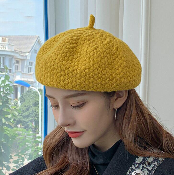 Vrouwen Hoed Mode Vrouwen Baret Cap Winter Warm Haak Gebreide Casual Franse Kunstenaar Beanie Hat Cap Hoofddeksels Fall Baretten