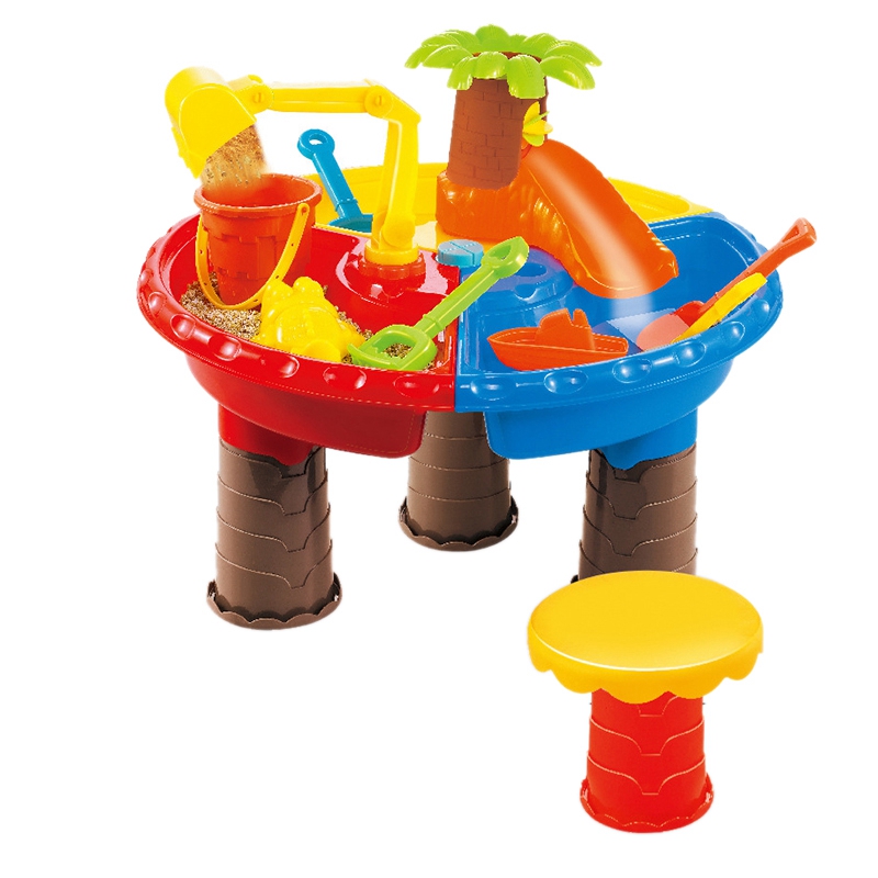 Kids Sand Pit Set Sand &amp; Water Table For Toddler Sandbox Activity Table Beach Toys For Sand Castles Water Play: Default Title