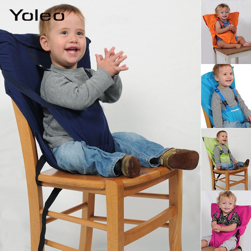 Asiento de viaje para bebé, silla plegable y portátil, lavable, cubierta de comedor para bebé, cinturón de seguridad, silla alta de alimentación
