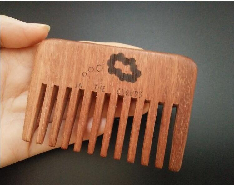 pfirsich Holz Kleine Mini Taschenkamm Breite Zähne Holz Bart Kamm