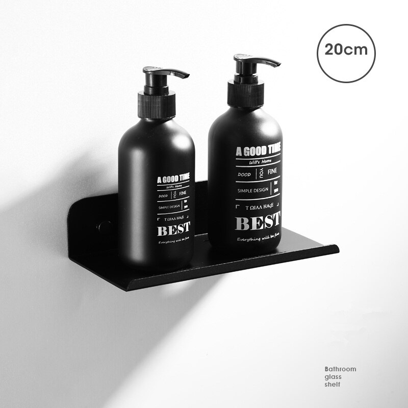 Wall Mount Black Bathroom Shelf Floating Shelves Aluminum Shower Caddy ...