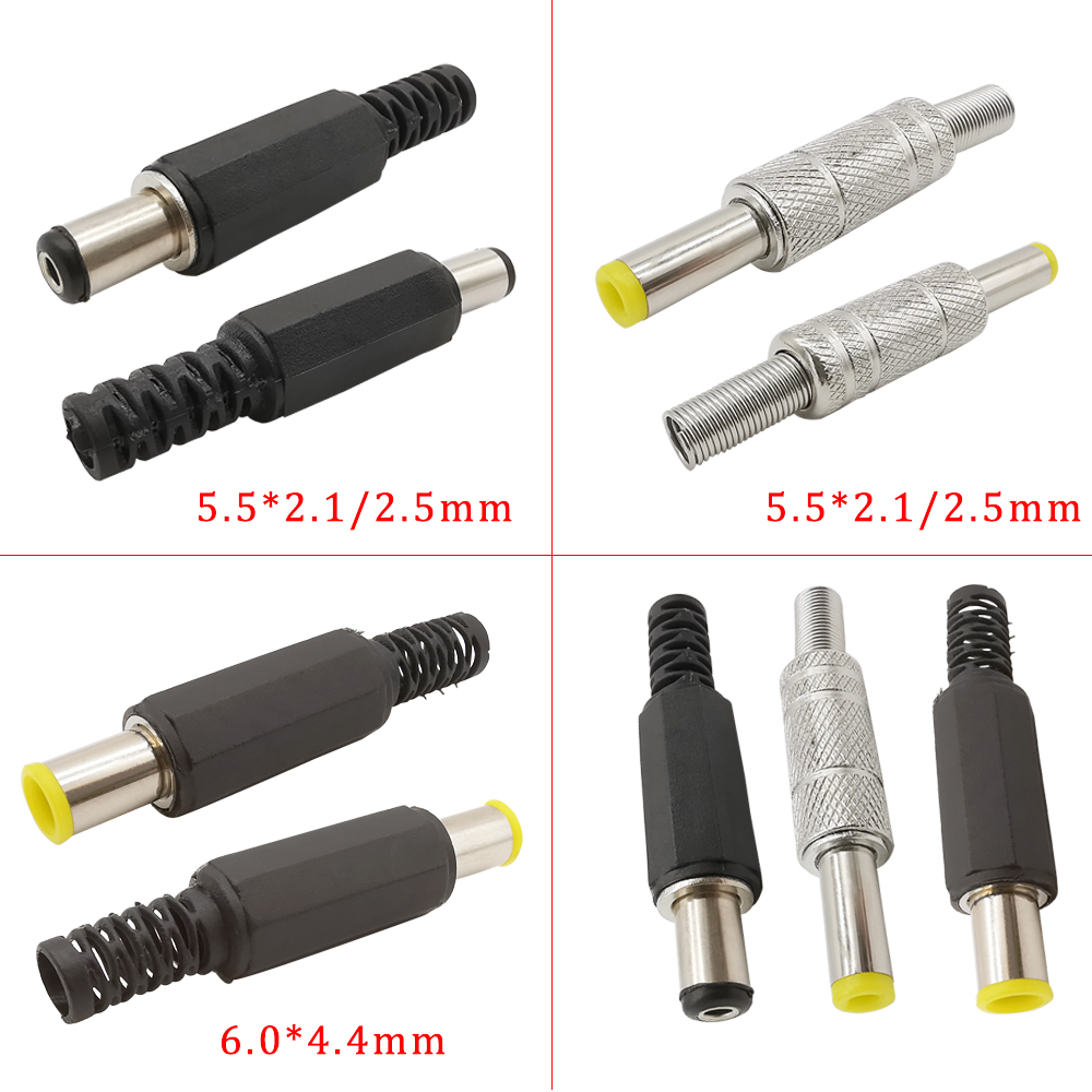 Enchufe de alimentación de CC, conector de cable de soldadura, 4,0/4,8*1,7mm, 3,5*1,3mm, 6,5*4,4mm, 5,5*2,1/2,5mm, adaptador de montaje, 10 unidades por lote