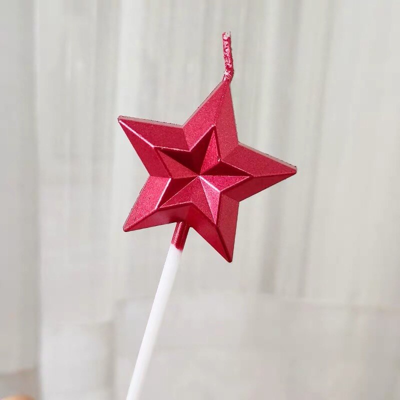 1 Pcs/ Love Diamond Shaped Gilded Cake Candle Safe Flames Kids Birthday Party Wedding Cake Candle Home Decoration Favor Supplies: style6