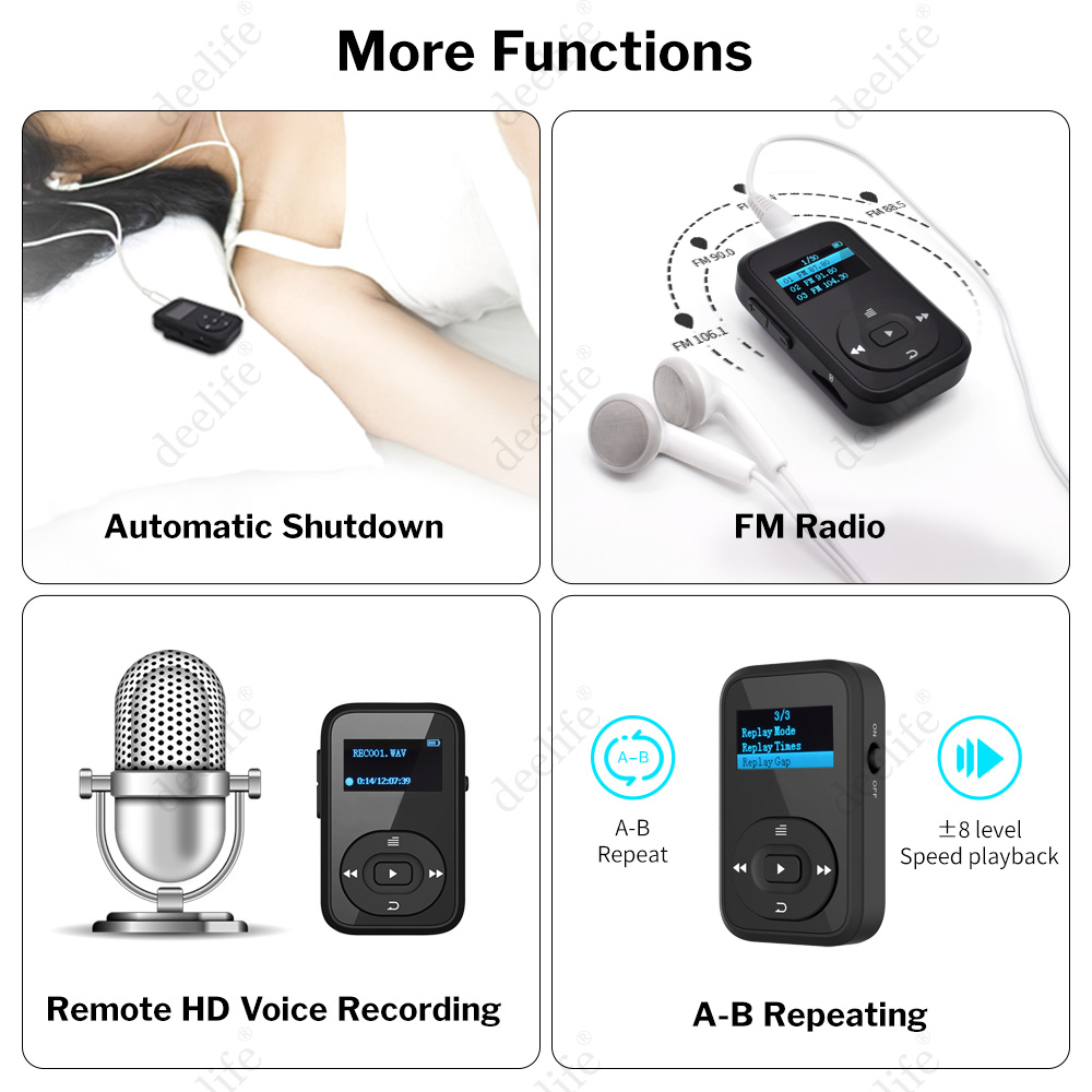 Lauf MP3 Spieler Bluetooth Mit Kopfhörer Mini Radio Musik MP3 Spielen Tragbare Walkman Mit Radio/FM/Rekord Für Sport