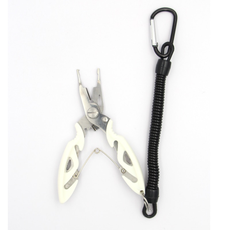 Crazy Shark 19cm Multifunctional Fishing Pliers Aluminium Hook Remover Split Ring Cutters Rustproof Saltwater Tools Carp Fishing: Stainless Steel