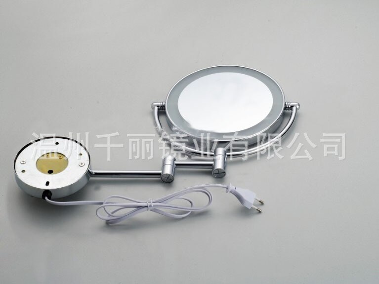 Factory direct copper mirror with LED wall mounted mirror round with rechargeable mirror