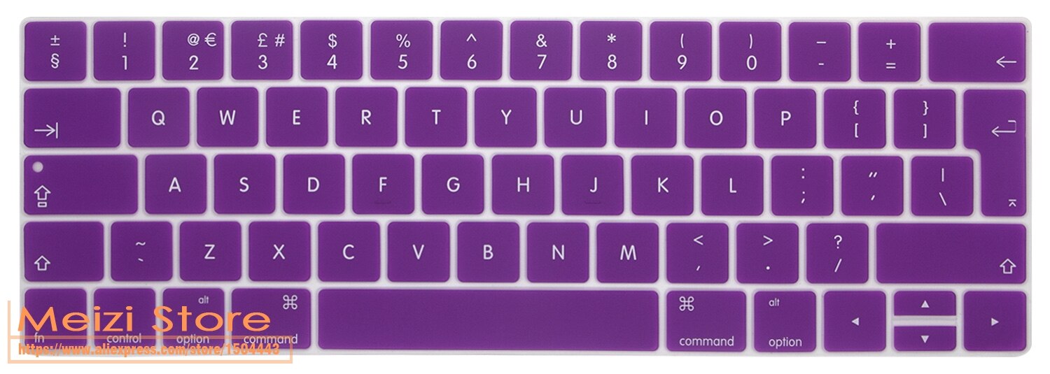 Silicone Laptop Keyboard Cover for Macbook Pro 13/15 Inch Touchbar EU Version A1706 A1707: Purple
