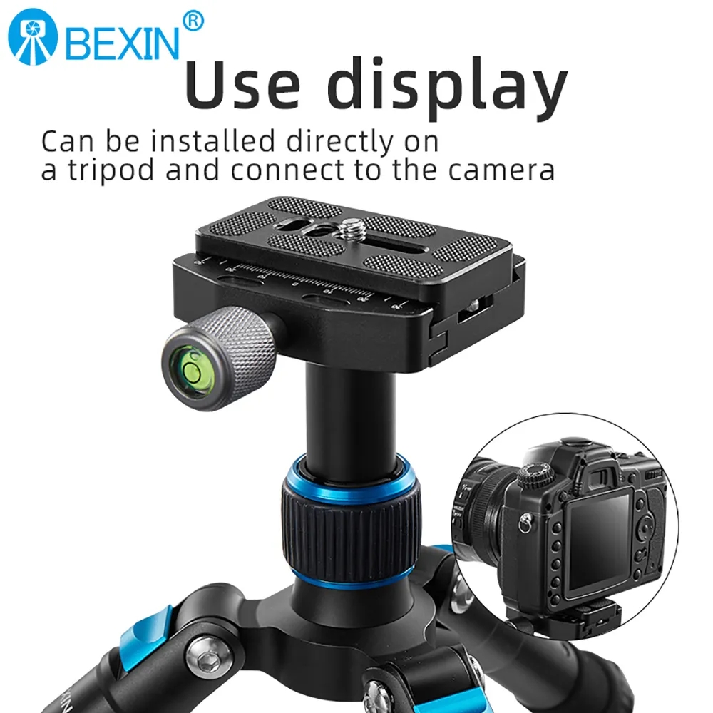 BEXIN-abrazadera para cámara serie, Base adaptadora de montaje con cabezal de bola para trípode, abrazadera de placa de Clip de liberación rápida para cabezal de bola de cámara Arca Swiss Dslr