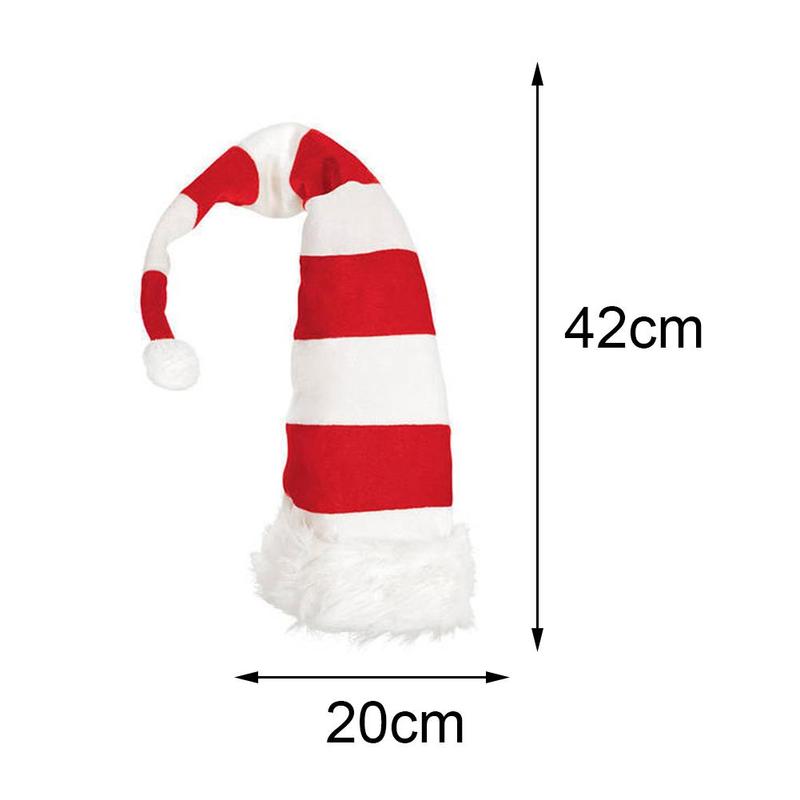 Long Striped Christmas Elf Hat For Home Bar Xmas Theme Party Funny Felt Plush Elf Hat Headgear