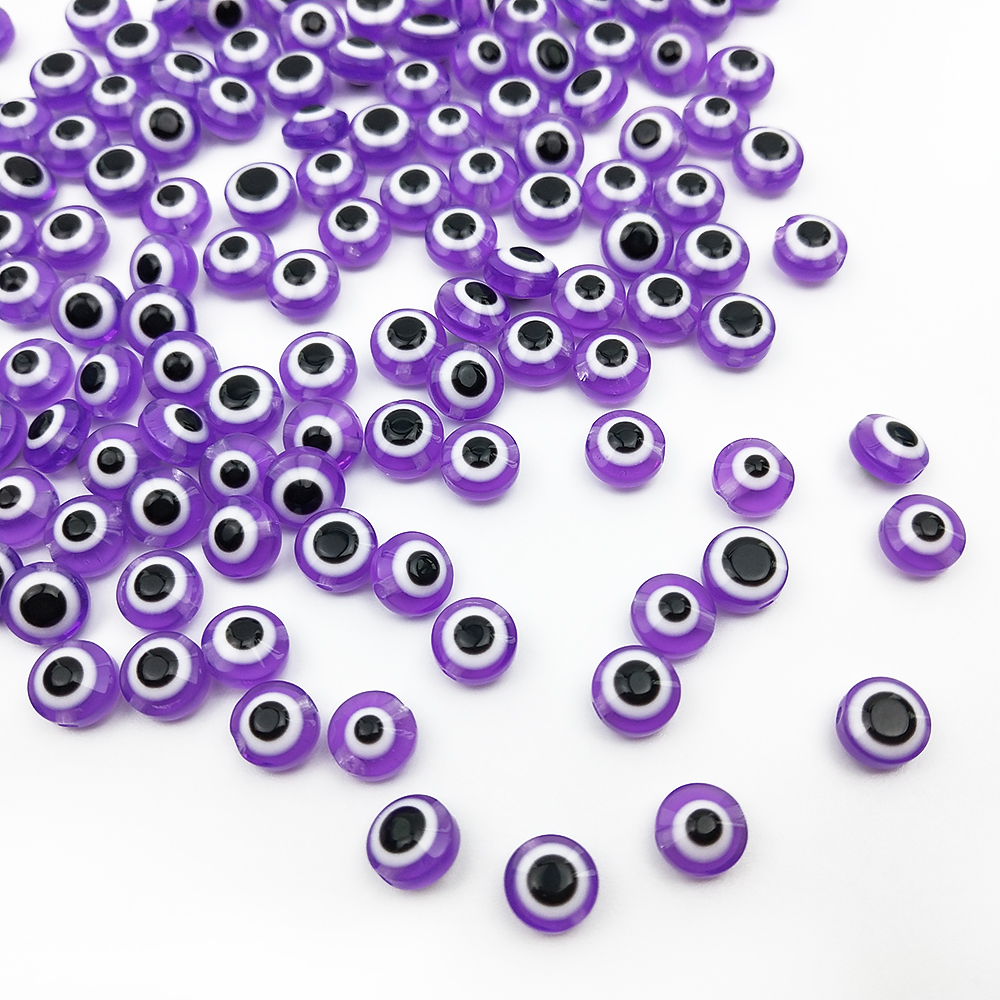 50pcs/Lot 8mm Diy Eye Beads Oval Shape Spacer Beads Stripe Resin Spacer Beads For Jewelry Making Bracelet Necklace Charms: 6