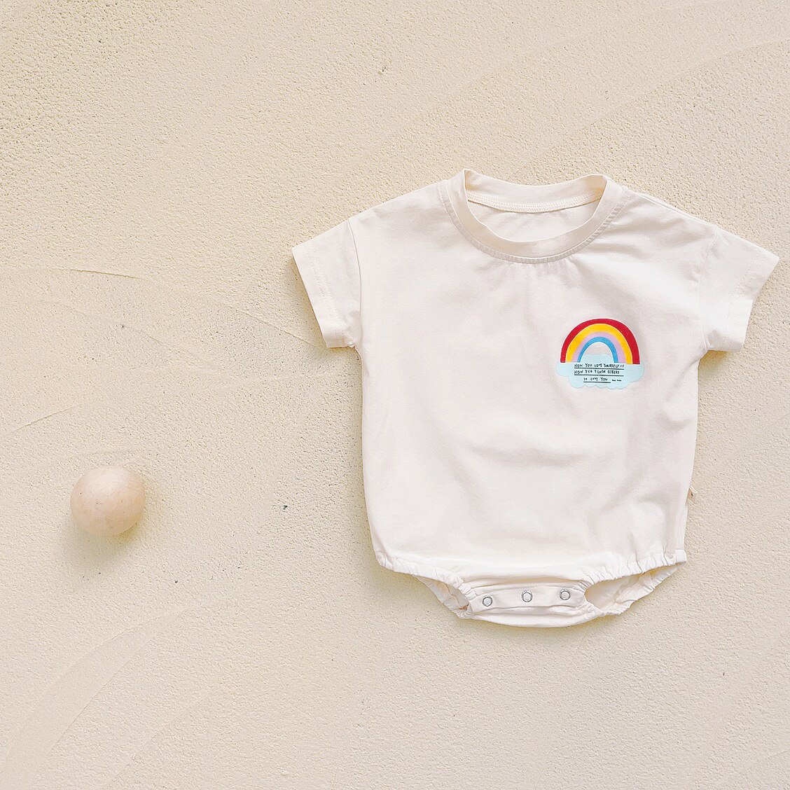 Koodykids Baby Grils Jongens Korte Mouw T-shirt Zomer Peuters Jongens Meisjes Regenboog Gedrukt Soft Tees Eenvoudige Rainbwo Bodysuits: romper 1 / 12M