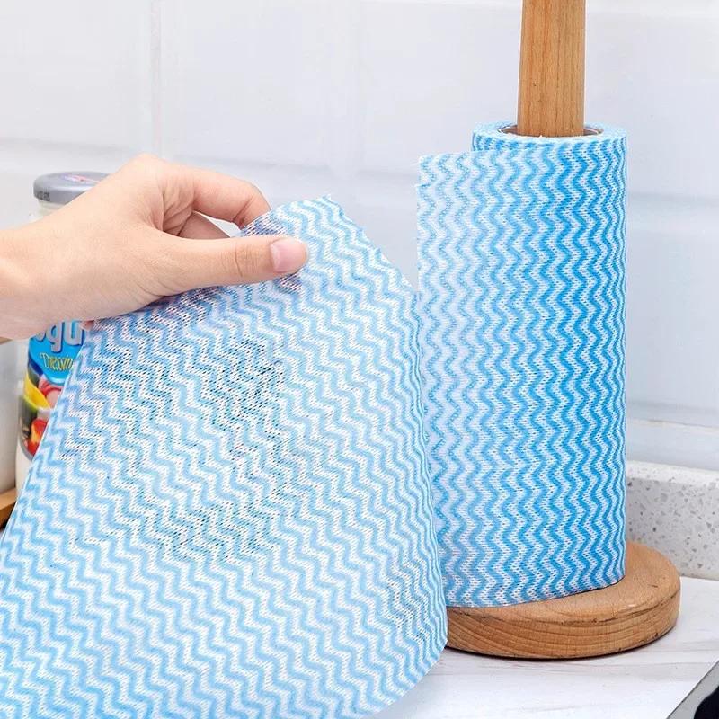 50 st/rulle disktrasa engångs köksduk rulle köksdisktrasa rengöringsduk lat person riv av non-woven tyg