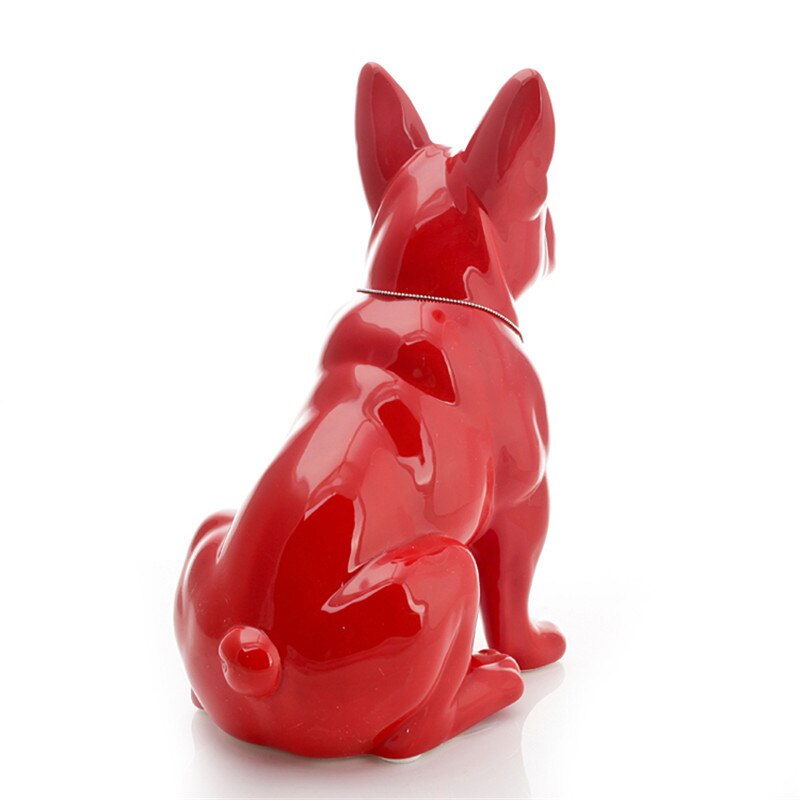 Moderne Eenvoudige Simulatie Dier Keramiek Hond Franse Bulldog Standbeeld Creatieve Woonkamer Hal Decoratie Art & Craft X4434