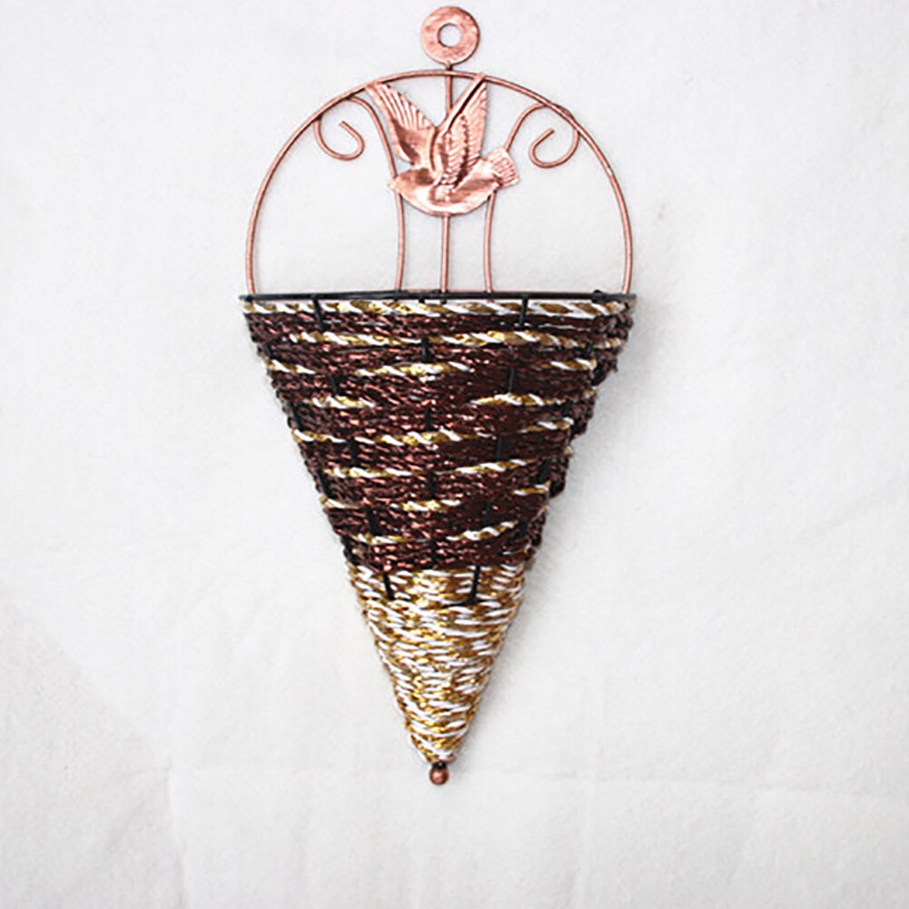 Cesta de flores de ratán para colgar en la pared, maceta colgante de ratán, decoración de canasta de flores, Color aleatorio