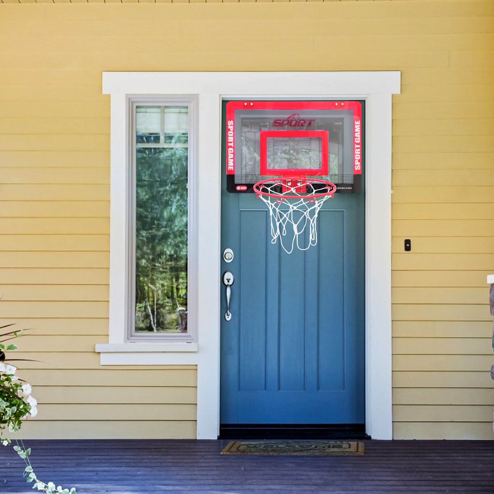1 Set of Mini Basketball Hoop Door Hanging Basketball Board for Home Office