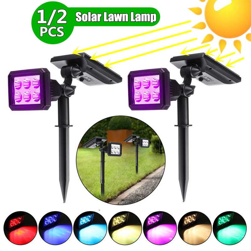 LED draussen Solar- Lichter Wasserdichte Farbwechsel Stelle Lichter für Garten Landschaft dunkel spüren Auto Auf/aus Solar- hoch lichter