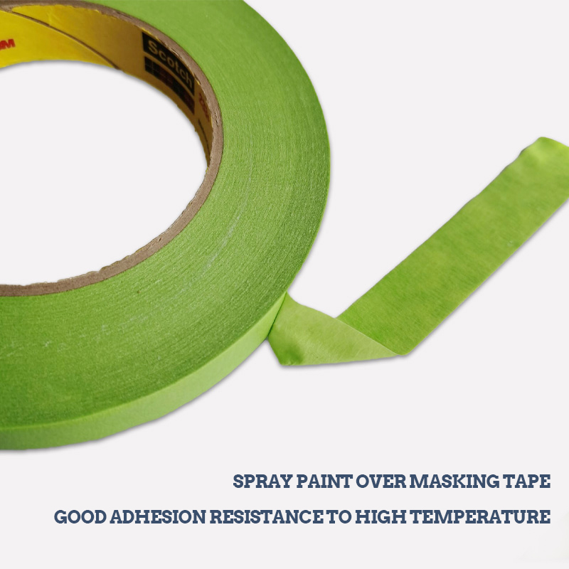 3M233+ High Temperature Paper Tape Paint Masking Thickening Tear Traceless Masking Paper High Temperature 120°