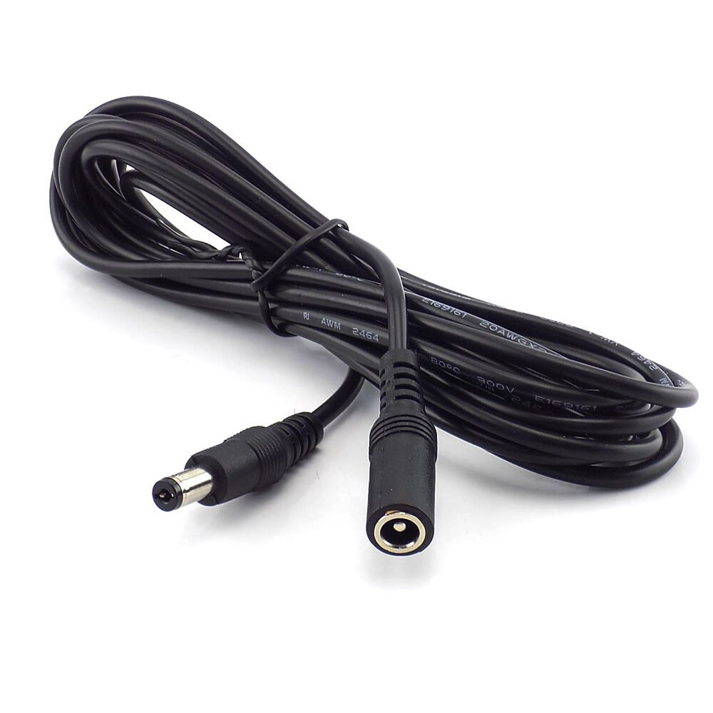 DC Cable Extension Power Extend Cord 12V DC 5.5mmx2.1mm Connector Wire For LED Strip CCTV Camera