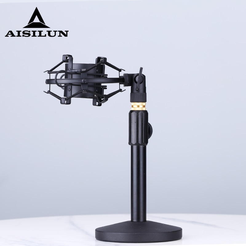 Desktop Microphone Stand Adjustable Height Disc Microphone Stand Portable
