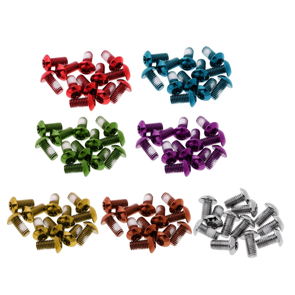 (Pack of 12) Steel MTB Mountain Bike Brake Rotor Disc Screws M5 x 10mm Cycling Brake Disc Plum Nuts Road Bike Component Parts