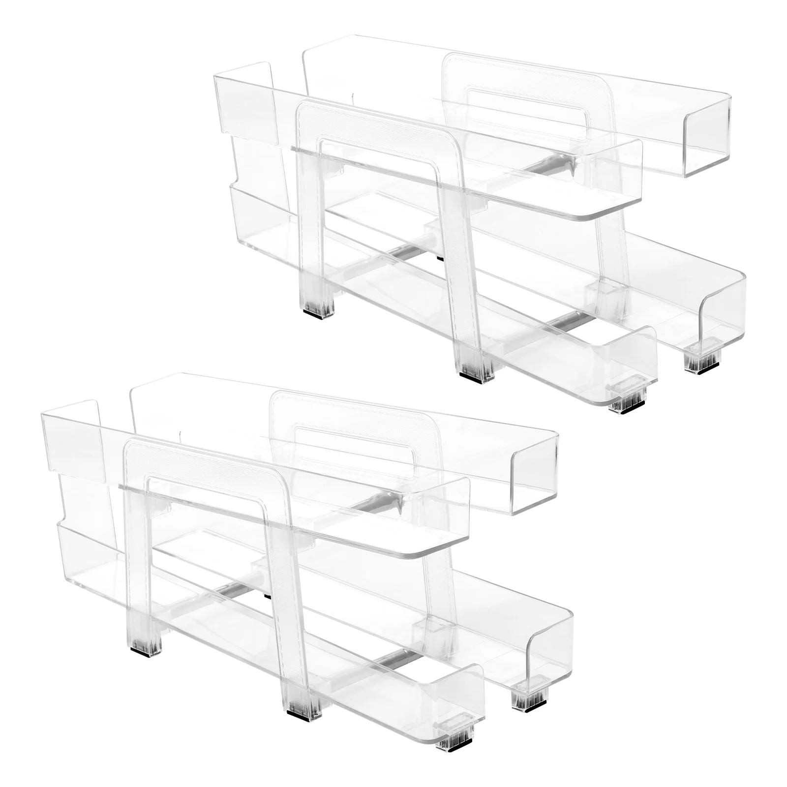 2Pcs Soda Can Organizer 2 Tiers Beverage Dispenser Rack Width Refrigerator Freezer Organizers Can Dispenser Kitchen Accessories: Default Title