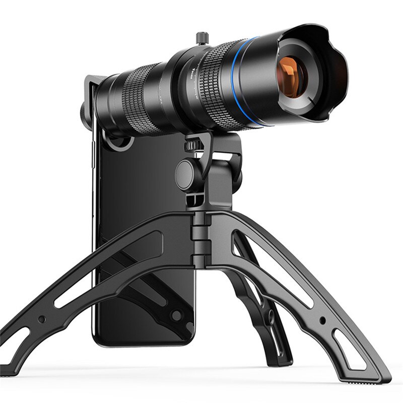 Valgfri  hd 20x-40x zoom mobil teleskop teleobjektiv monokulær mobil linse med selfie stativ til iphone alle smartphones: T1