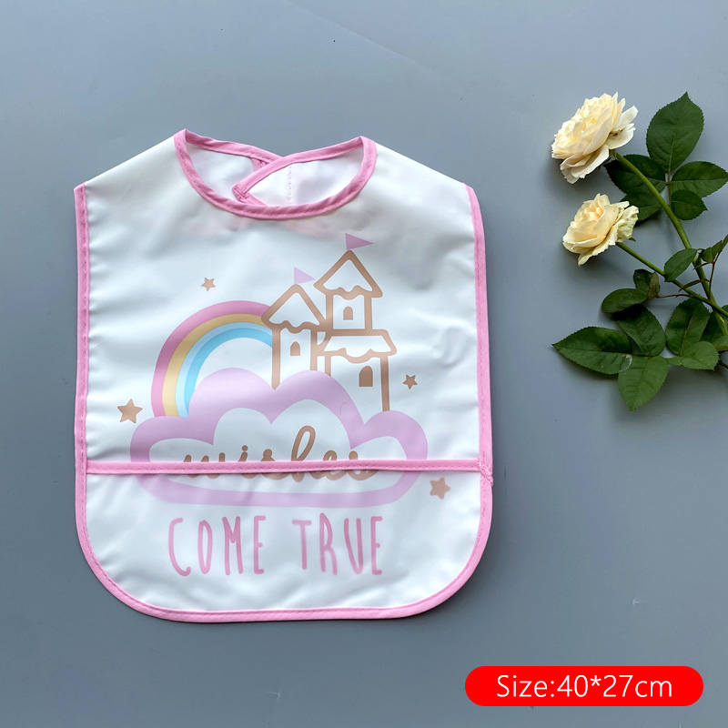 Wasserdicht Karikatur Waschen-freies EVA Bandana Fütterung Lätzchen für Baby Kleinkind 1 ~ 6 Jahre alt Baby Junge Mädchen zeug Spucktuch Kleinkind Schal: Schloss-M