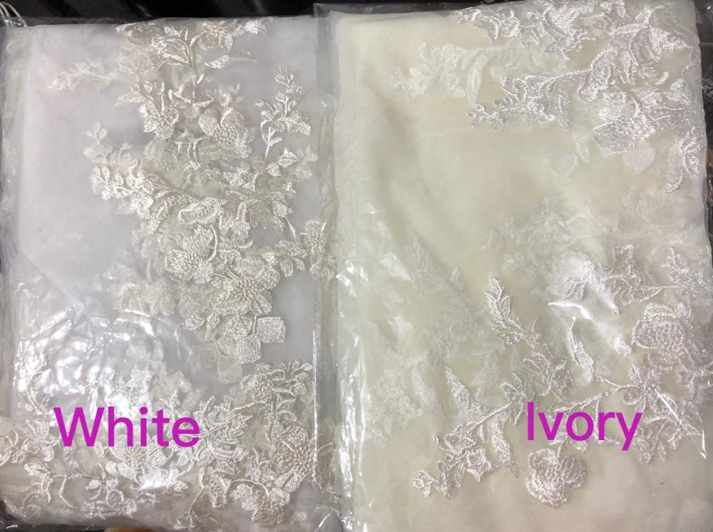 Hochzeit Schleier Lange Volle Spitze Rand Blumen- Luxuriöse Applikationen Kathedrale Braut Schleier Mit Kamm 3/4/5Meter velo de novia Weiß/Elfenbein
