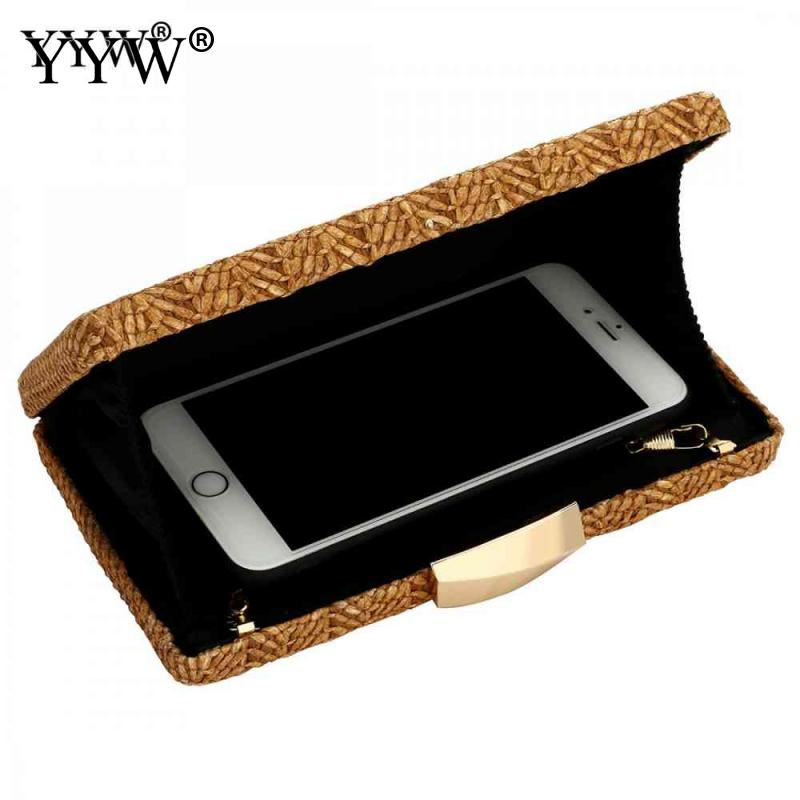 YYW Stro Weven Clutch Bag Voor Vrouwen Vintage Sac Belangrijkste Femme Kaki Geweven Zomer Strand Schoudertas Avond Party bruiloft Tas