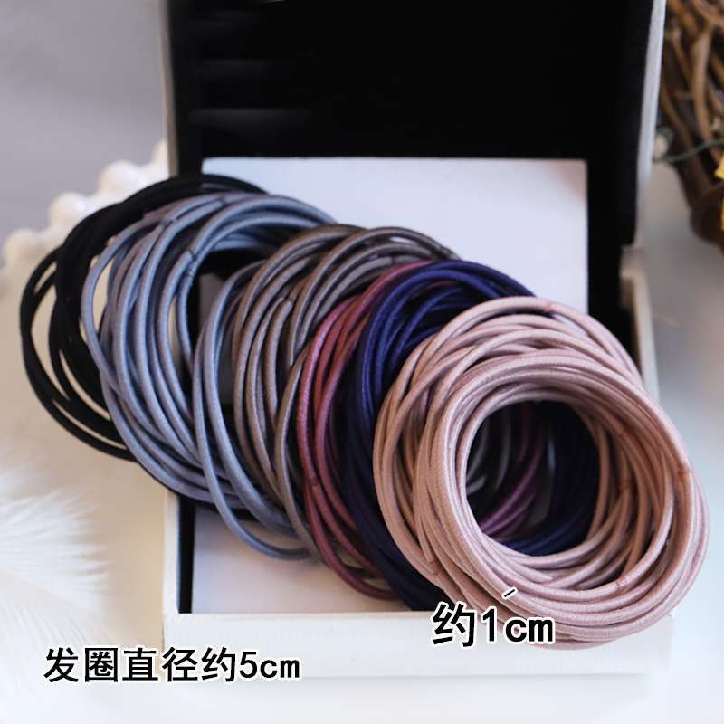 100 Stuks Dunne Zwarte Kleurrijke Nylon Elastische Haarbanden Paardenstaart Houders Haar Scrunchies Elastiekjes Hoofdband Haar Accessoires