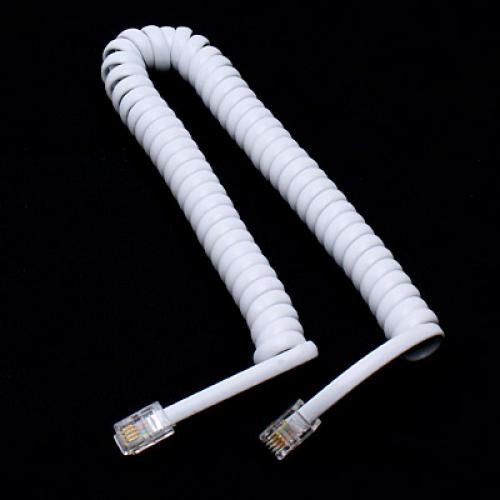 Handset Cord, Telephone Handset Coiled Cord Cable Telephone Spiral Cable 5.7ft White