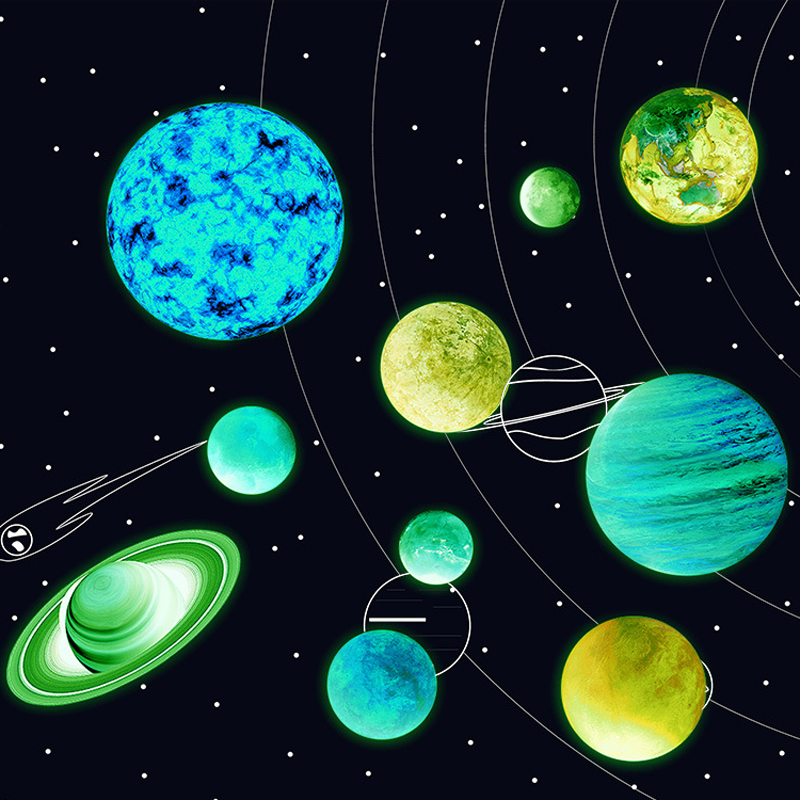 sterben Universum Planeten Galaxis Kinderzimmer Schlafzimmer Leucht Zauberstab Aufkleber Decke Decals Dekoration Solar- System Fluoreszierende Zauberstab Dekor