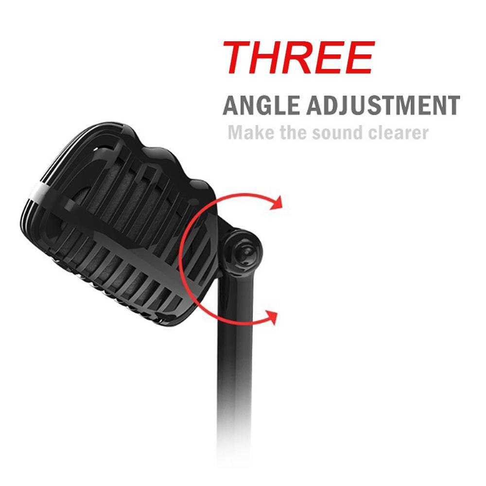 Condenser microphone Wired Studio HD Noise Tabletop USB 3.5mm Mircophone for Computer Retro Mic