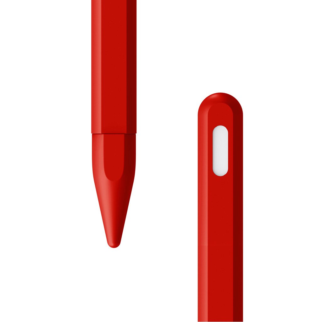 Elastyczne Silikonowe Etui Ochronne na Rysik - Pokrowiec Grip na Apple Pencil 2: Czerwony