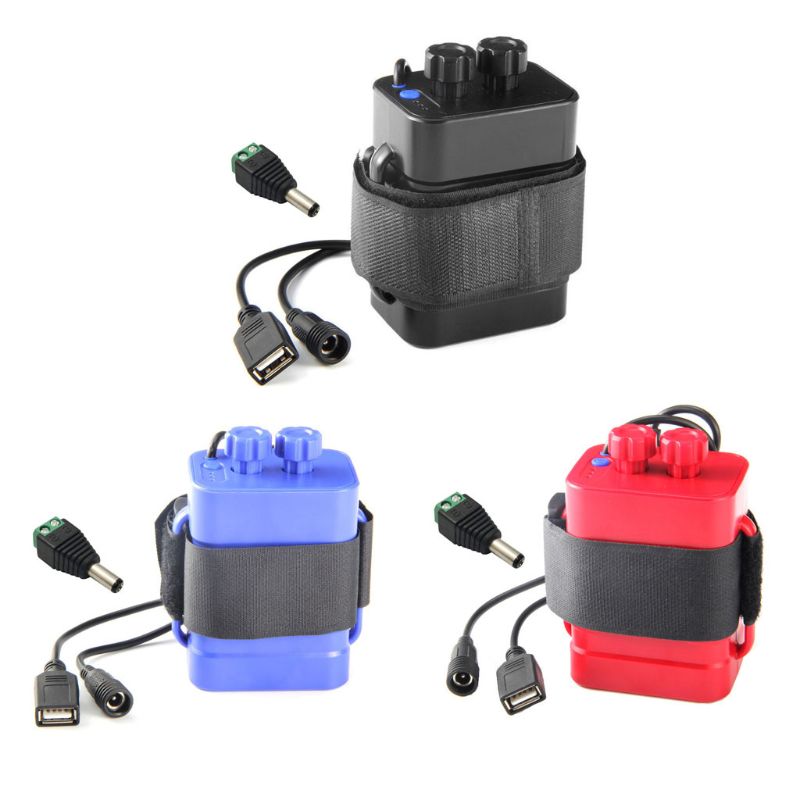 Waterproof DIY 6x 18650 Battery Case Box Cover with 12V DC and USB Power Supply for Bike LED Light Cell Phone Router