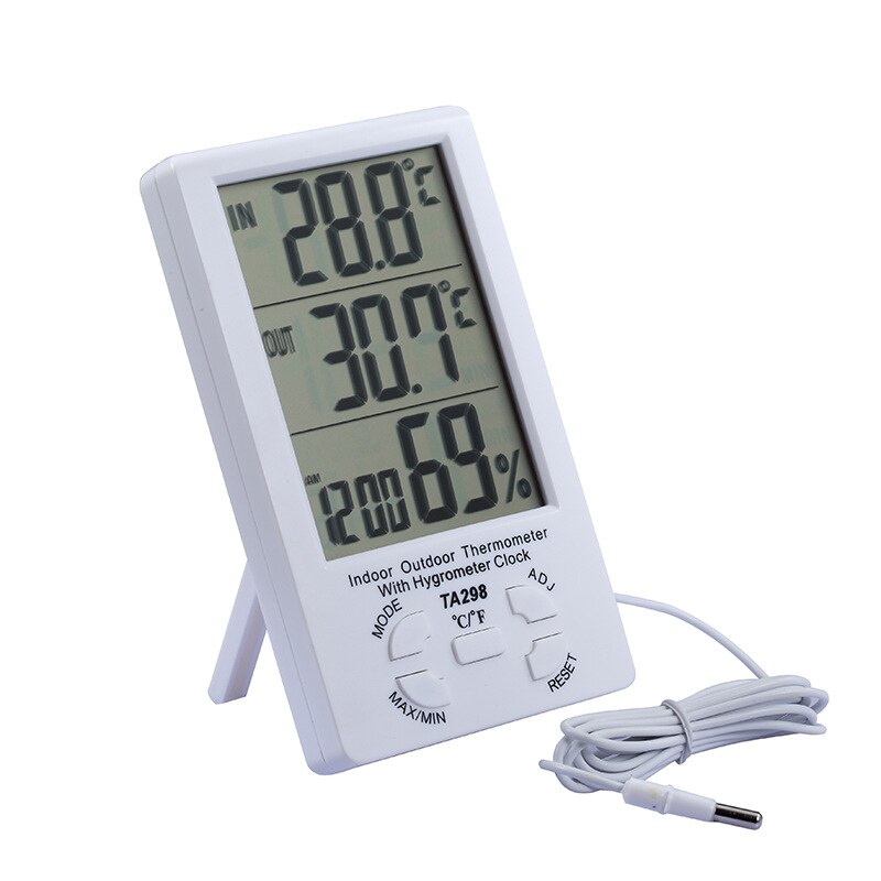 Ta298 Haushalt Hause Innen-und Außen Temperatur Hygrometer Großen Bildschirm Digital Display Temperatur und Feuchtigkeit Meter mit