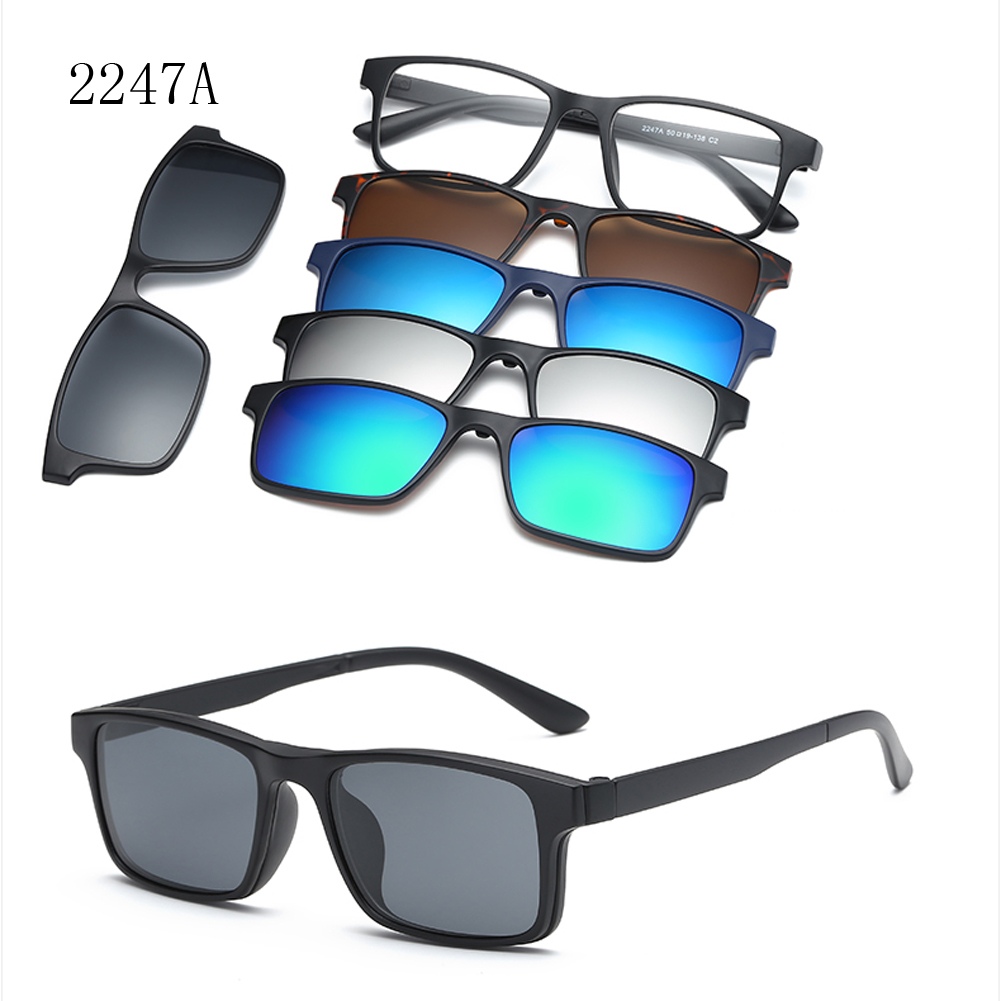 RUISIMO 5 lenes Magnet Sonnenbrille Clip Gespiegelt Clip auf Sonnenbrille clip auf gläser Männer Polarisierte Nach Rezept Myopie: CT2247A