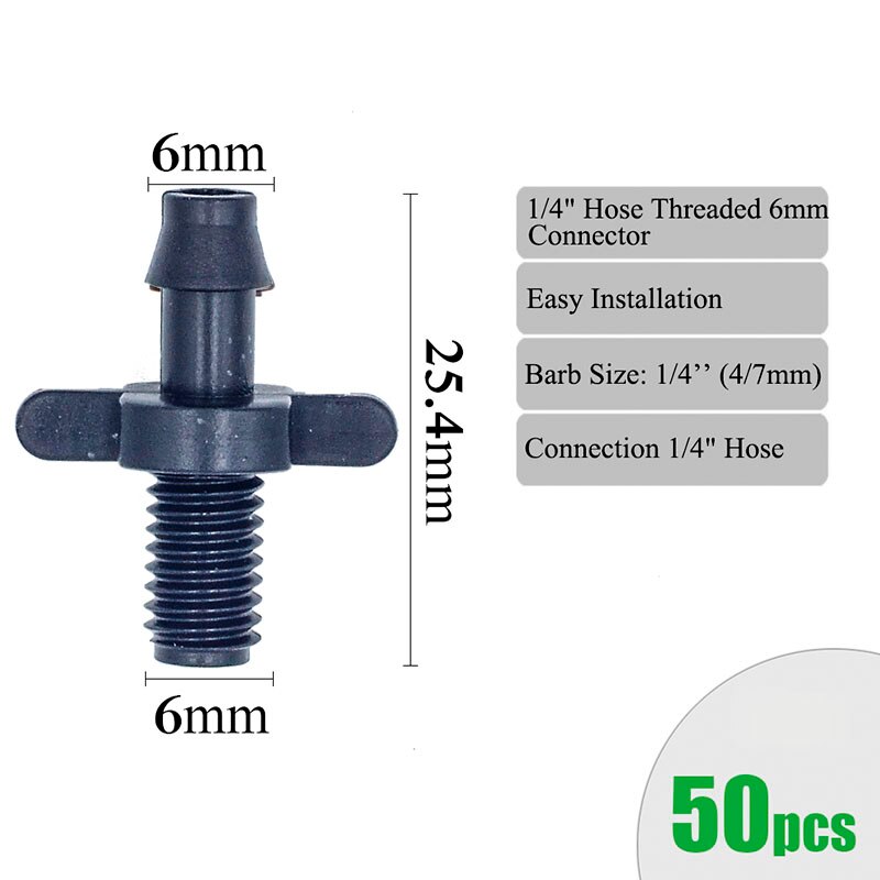 Garden Irrigation Connectors Barbed Single Double Tee Elbow Drip Arrow Cross Coupling Watering Fitting For 3/5 4/7mm Hose: black