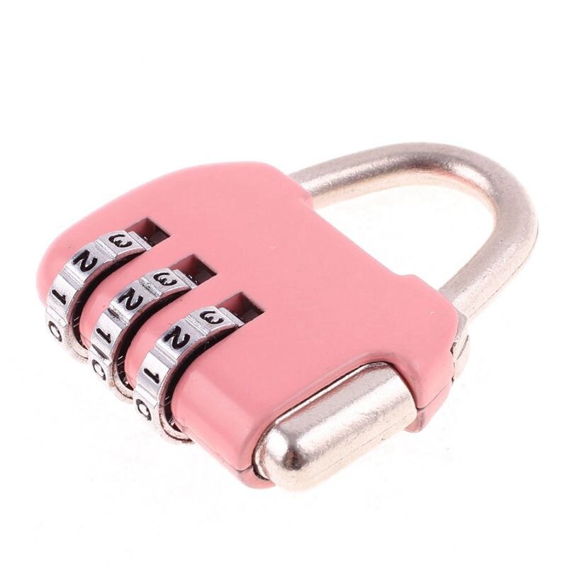 Door lock Luggage Box Resettable Combination Lock Padlock 3 Digit Number Pink