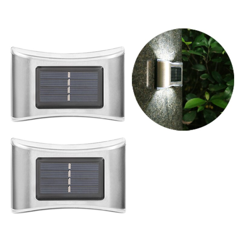Solar Outdoor Wall Light Up and Down Outdoor Waterproof for Balcony Patio Courtyard Fence Lamps Garden Decor Solar LED Wall Lamp: 2pc white light