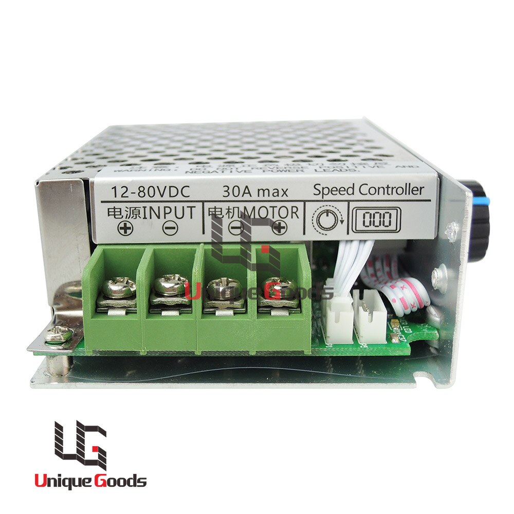 Fabriek Prijs! High Power 12 V-80 V DC 30A LED Digitale Display PWM HHO RC Motor Speed Controller