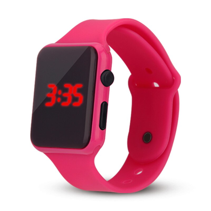 mannen vrouwen Horloge Digital Siliconen Sport Horloge voor Vrouw Man Jongen Meisje Kinderen Rood Licht: Rose
