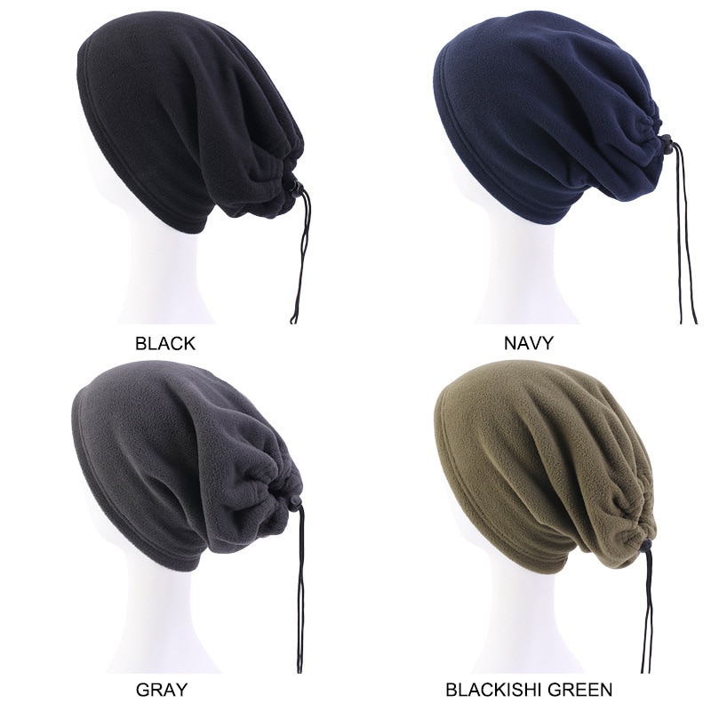 Fleece Lightweight Warm Winter Snood Scarf for Men Outdoor Sport Windproof Face Mask Male Bandana Caps Casual Beanies
